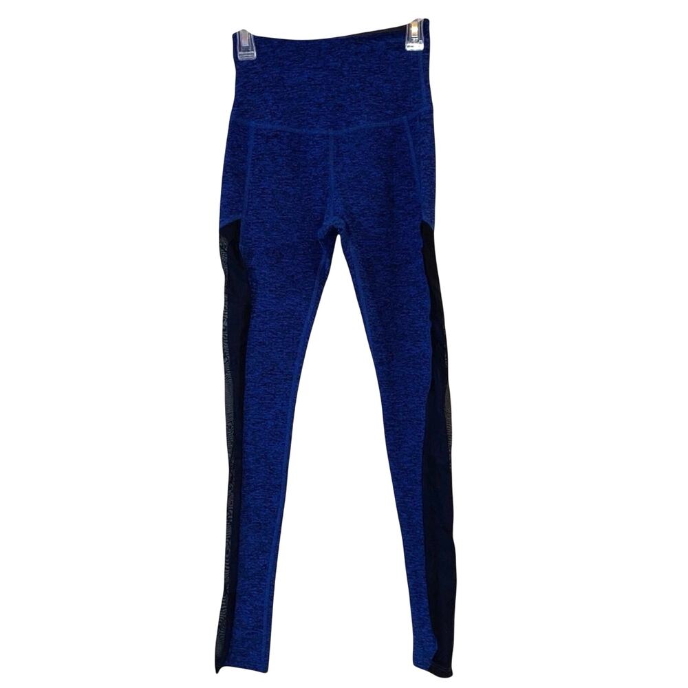 Beyond‎ Yoga Leggings Small Blue High Waist Space Dye Athletic Yoga Pants